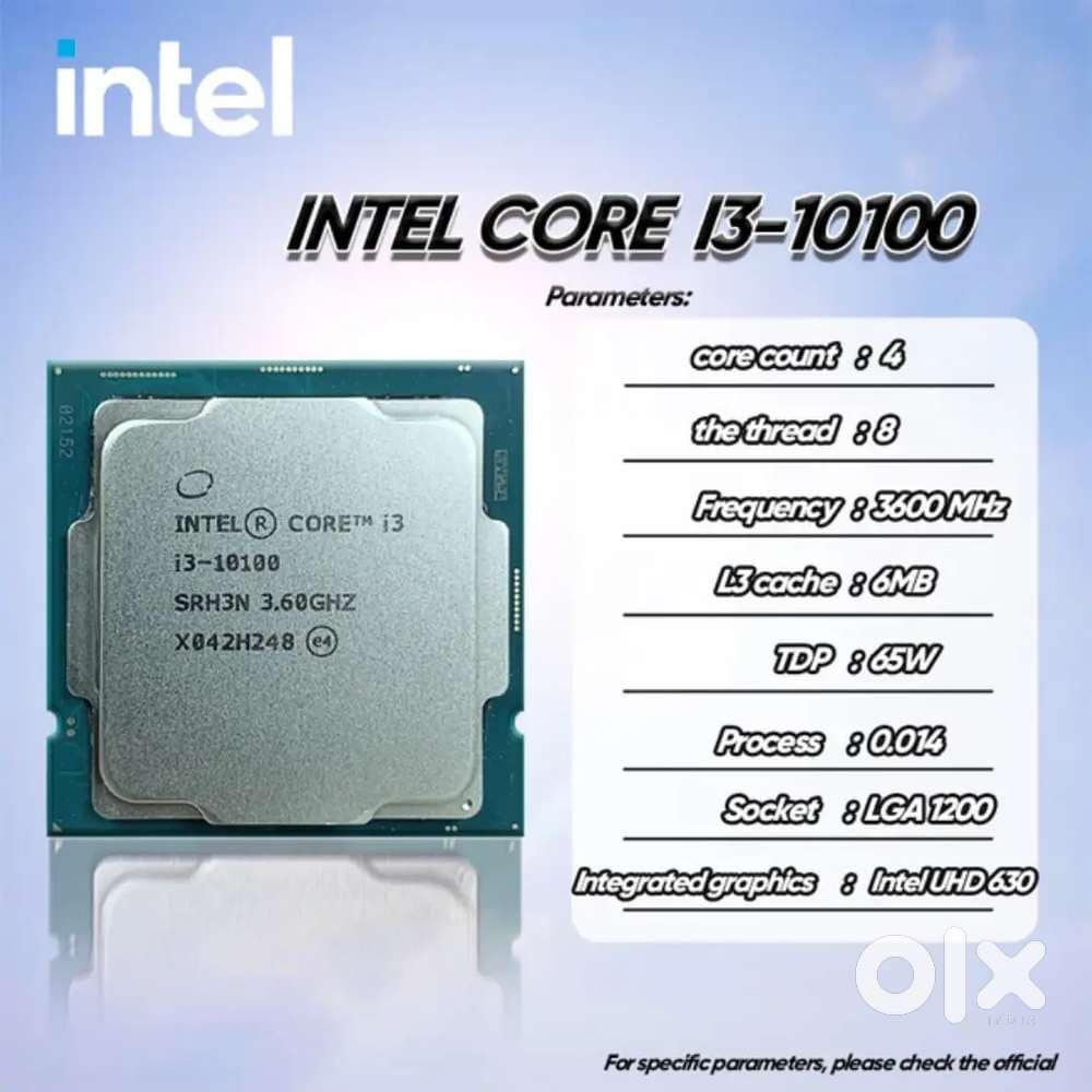 Intel Core i3 10th Generation LGA1200 Desktop Processor, 1yr warranty