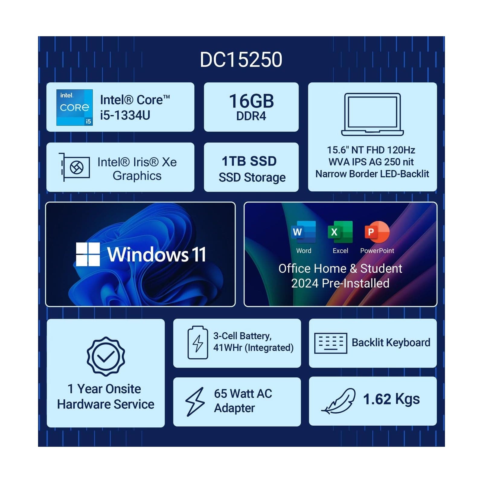 Dell 15 SmartChoice (Previously Inspiron), Intel 13th Gen Core i5-1334U, 16GB, 1TB SSD, FHD, 15.6inch, Win 11, MSO'24, Silver