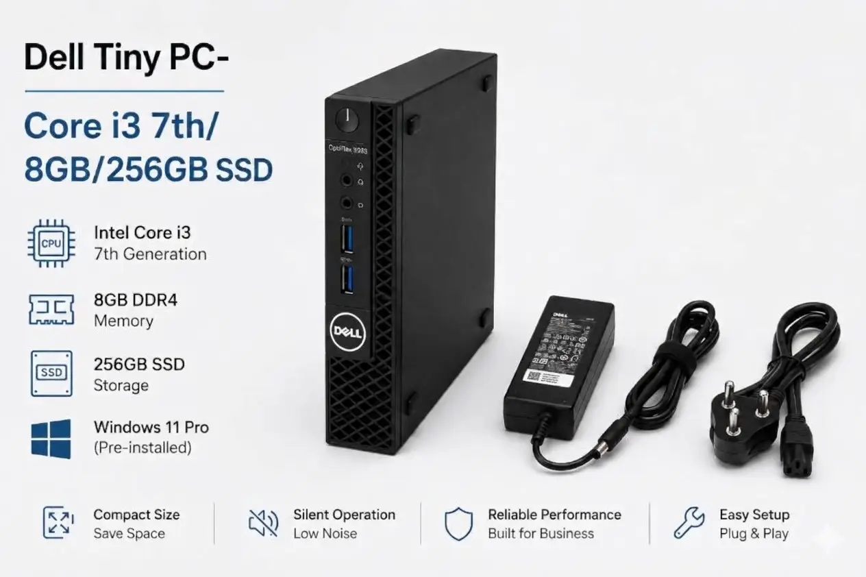 Dell OptiPlex Core i3 7th Gen Tiny PC 8GB RAM 256GB SSD