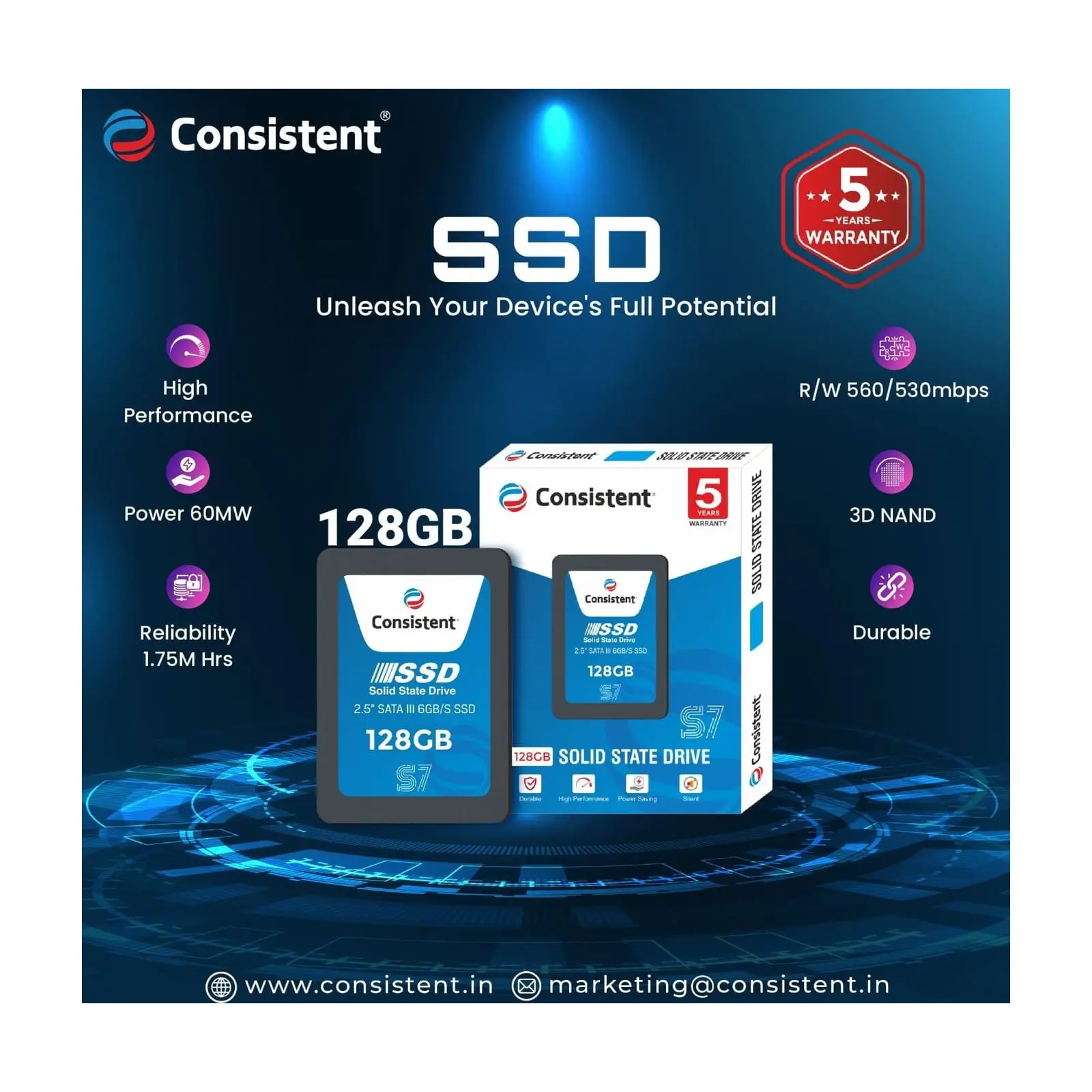 Consistent 128GB SATA Internal SSD
