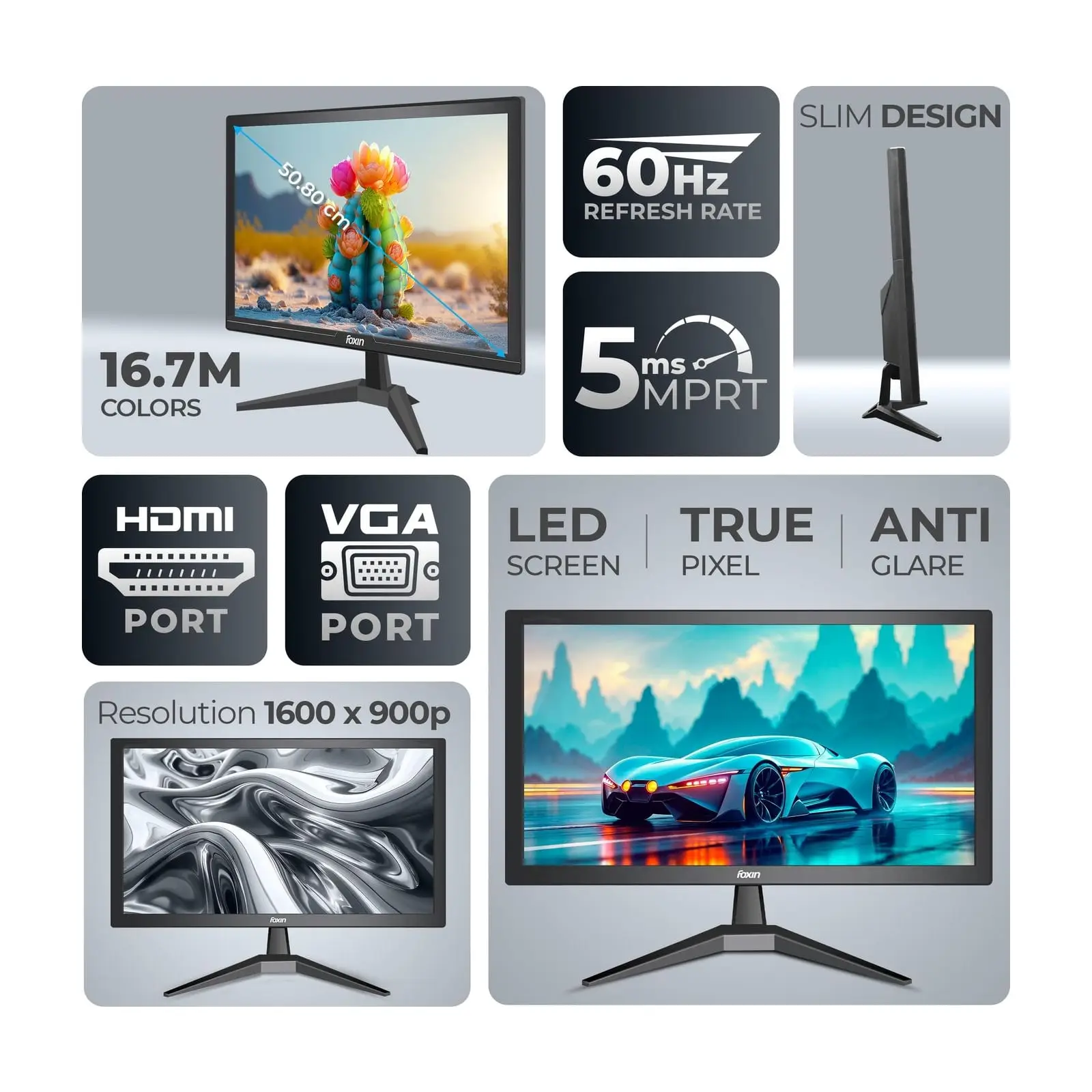 Foxin 19.5 inch Crystal Flat LED Monitor