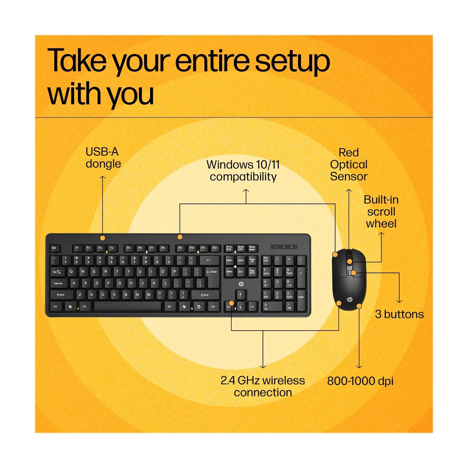 HP Wireless Mouse and Keyboard Combo