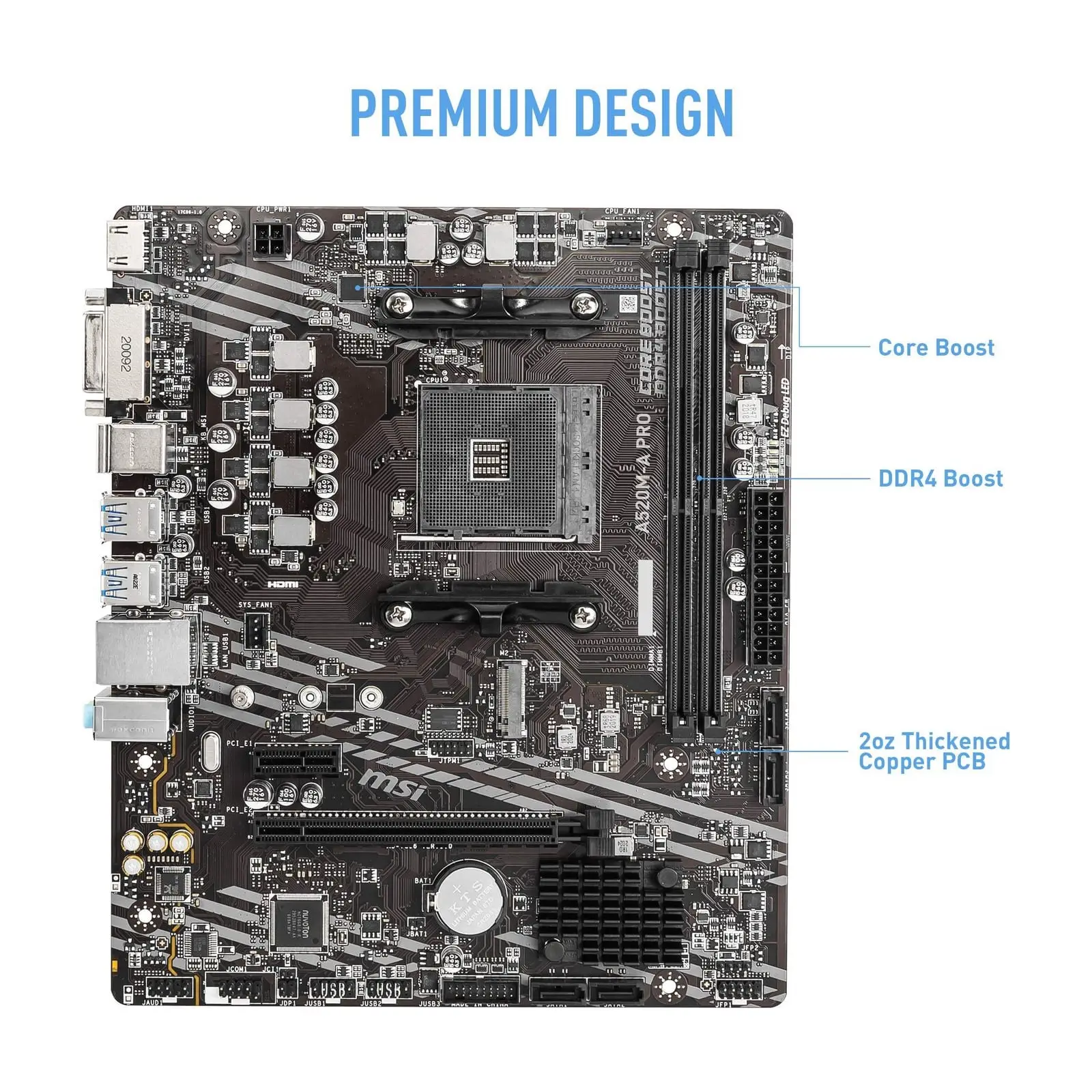 MSI A520M-A PRO AM4 Micro ATX Motherboard