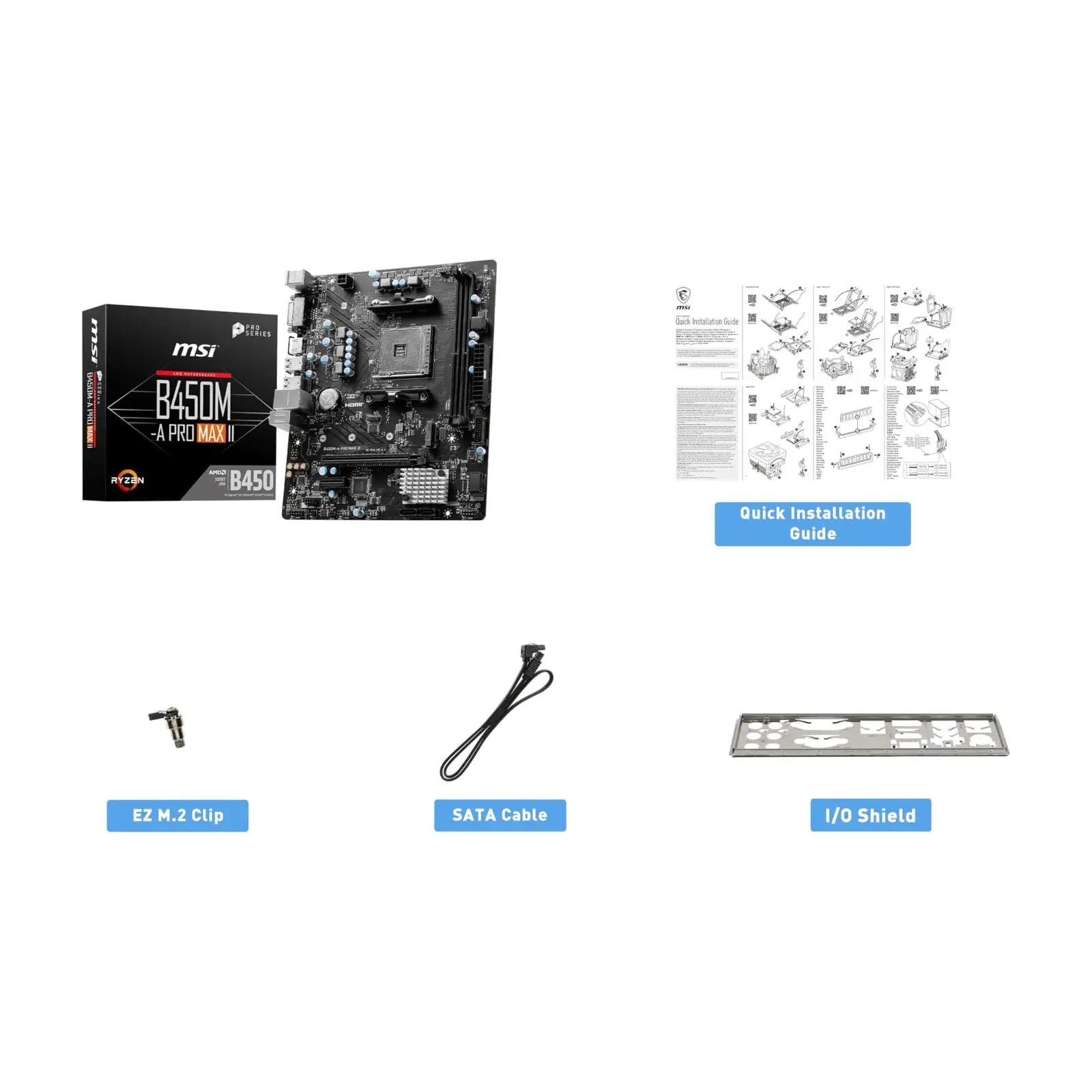 MSI B450M-A PRO MAX II Motherboard (AM4 Socket)