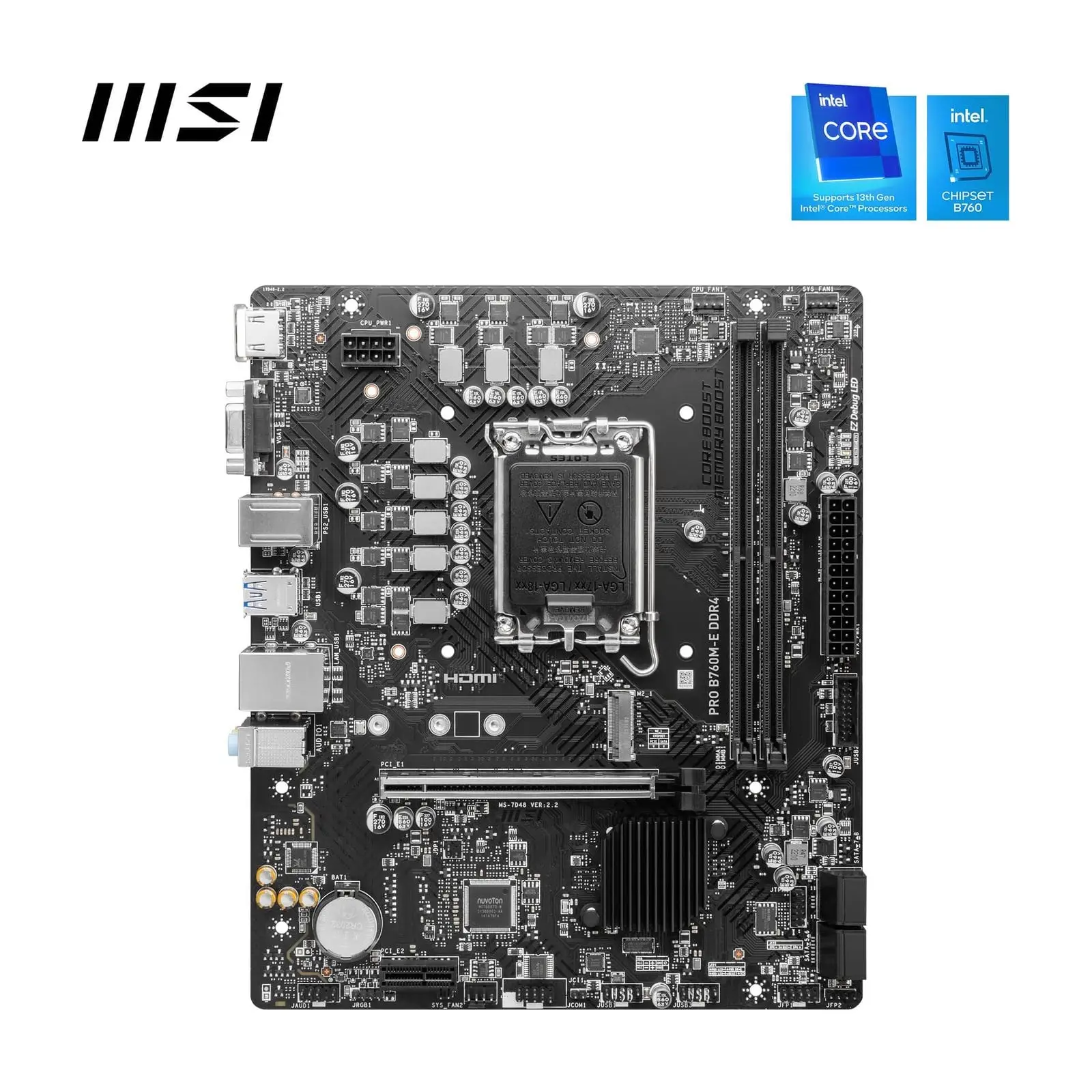 MSI PRO B760M-E DDR4 Micro-ATX Motherboard
