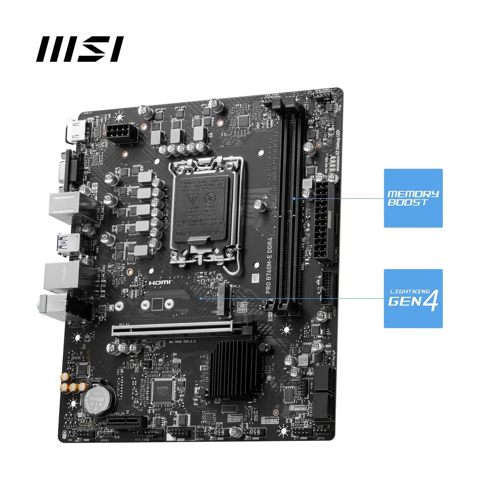 MSI PRO B760M-E DDR4 Micro-ATX Motherboard